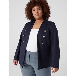 Lane Bryant Ponte Bryant Collarless Blazer NWT night sky blue Womens plus sz 22